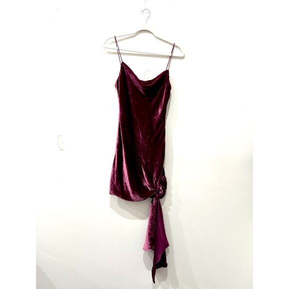 Cinq a Sept Velvet Ryder Spaghetti Strap Cowl Neck Mini Dress Gooseberry Women 2 - Picture 2 of 5